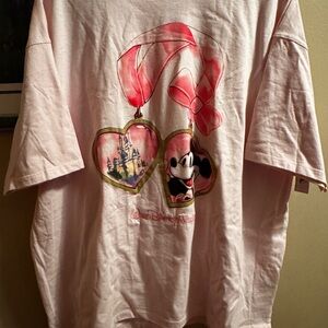 2025 Disney WDW Ribbon Bow Locket Mickey Mouse Castle Pink Shirt x-Large NWT